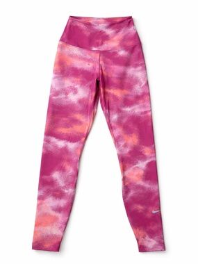 Nike One Dri-FIT Leggings XS Pink Tie Dye High Rise Training Yoga Gym NWT